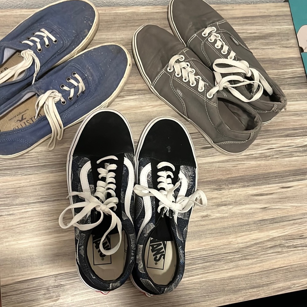 Vans shoes grey black blue